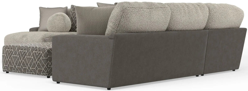 Canyon - 4 Piece Sectional With Cuddler Seat Cushions, Included Accent Pillows And Cocktail Ottoman (Left Side Facing Chaise) - Umber by Unique Piece Furniture