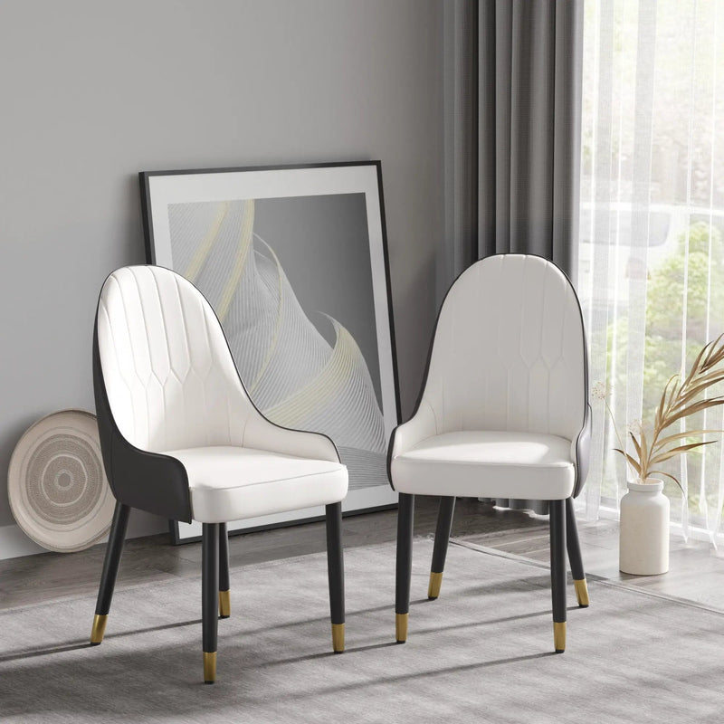 Modern Sponge-Filled Dining Chair, Solid Wood Metal Legs, Suitable For Restaurants, Living Rooms And Rooms (Set of 2) by HouseOfZazla
