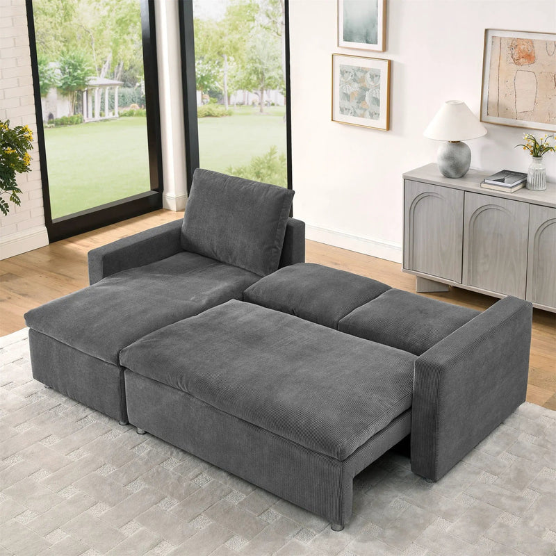 Convertible L Shaped Sleeper Sofa Bed With Reversible Chaise And Storage by Unique Piece Furniture