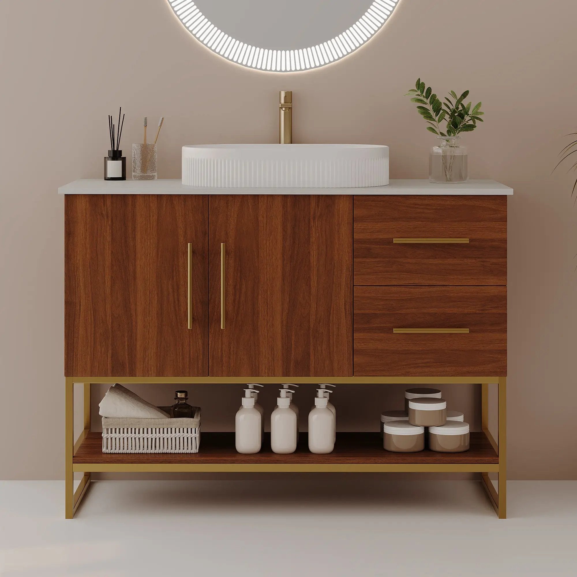 36" Modern Bathroom Vanity with Ceramic Vessel Sink by HouseOfZazla