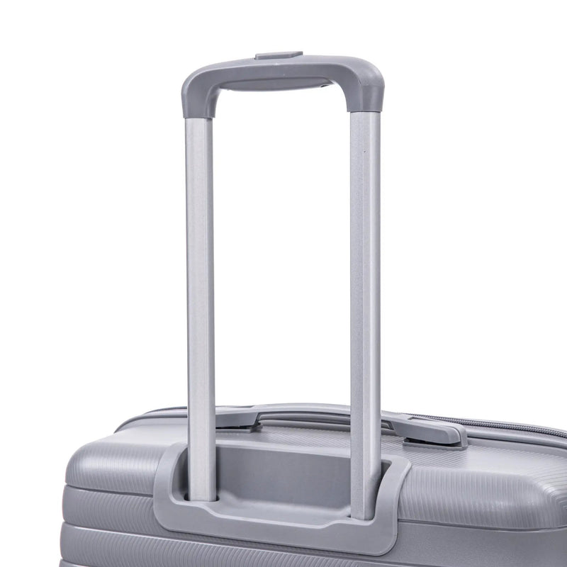 4-Piece PP Spinner Wheel Luggage Set with Cosmetic Case, Light Gray by HouseOfZazla