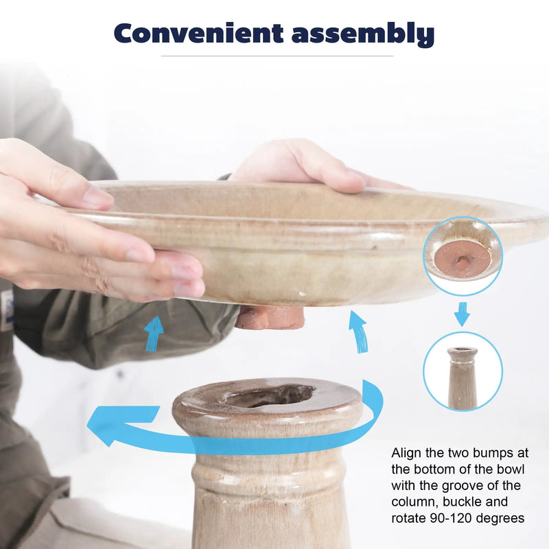 Ceramic Bird Bath for Outdoor Garden by HouseOfZazla