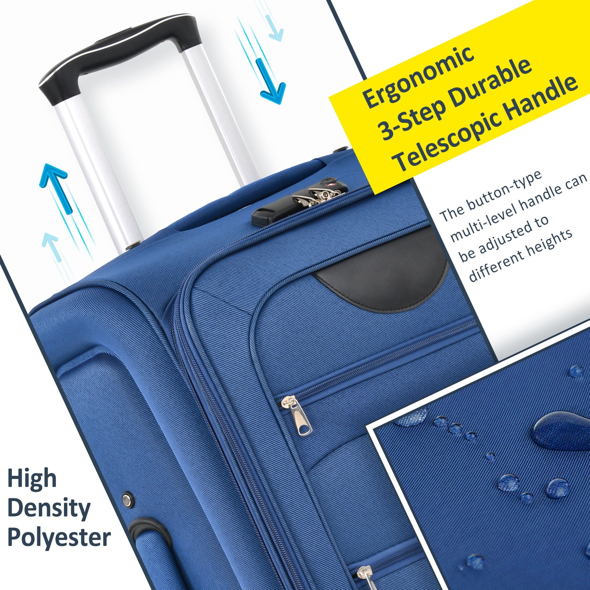 Softside Luggage Expandable 3 Piece Set Suitcase Upright Spinner Softshell Lightweight Luggage Travel Set by HouseOfZazla