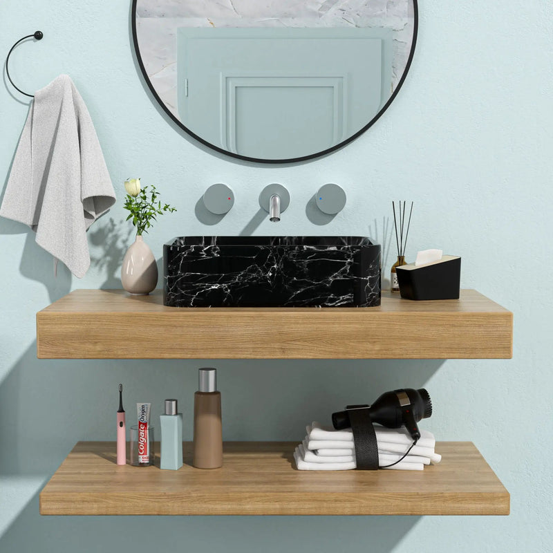 Rectangular Vessel Bathroom Sink - Black / Gray by HouseOfZazla
