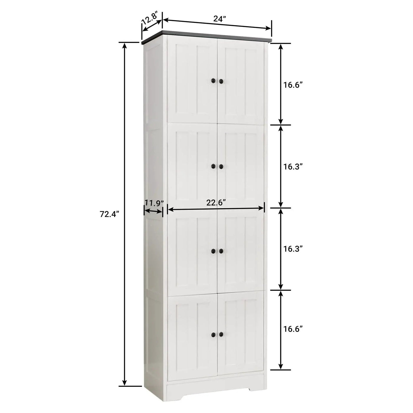 Tall Storage Cabinet With 8 Doors And 4 Shelves, Wall Storage Cabinet For Living Room, Kitchen, Office, Bedroom, Bathroom by Unique Piece Furniture