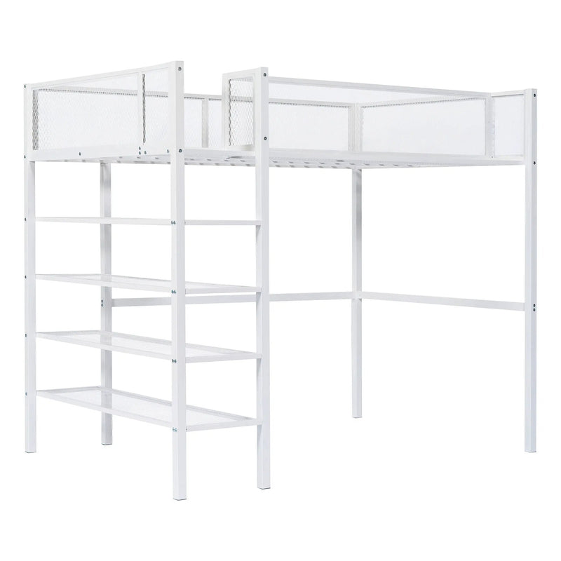 Loft Bed With 4 Tier Shelves And Storage by HouseOfZazla