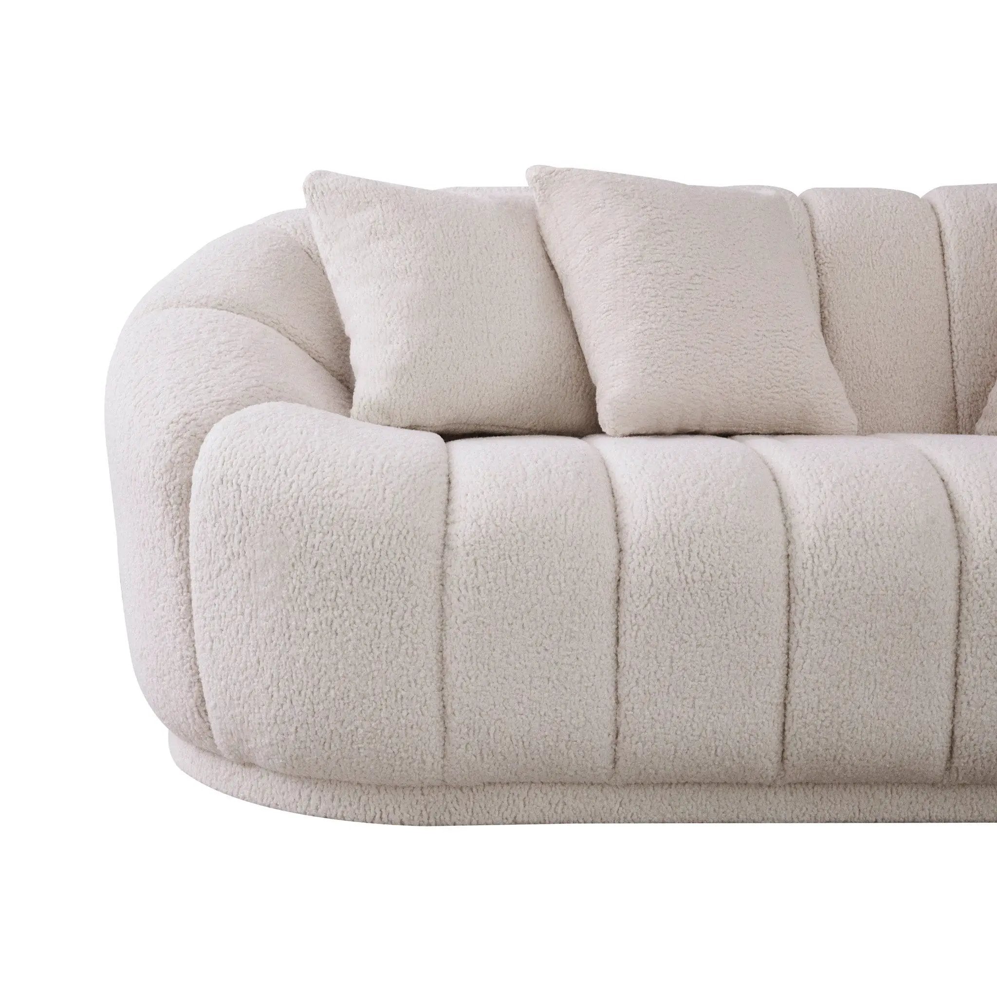 Maximilian - Modern Japandi Style Tight Back Boucle Couches by Unique Piece Furniture
