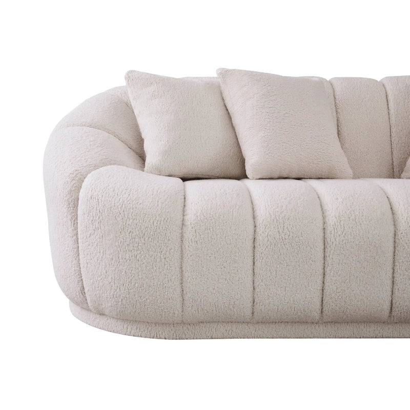 Maximilian - Modern Japandi Style Tight Back Boucle Couches by HouseOfZazla