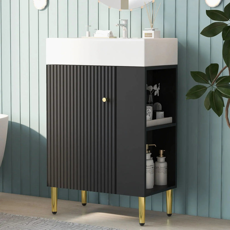 Bathroom Vanity, Combo Cabinet, Bathroom Storage Cabinet, Single Ceramic Sink by HouseOfZazla
