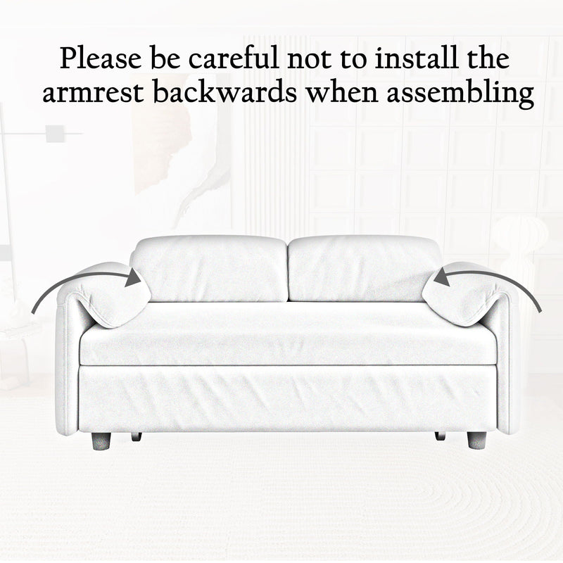 Sofa, Dual Purpose Lounge With Retractable Queen Size Bed by HouseOfZazla