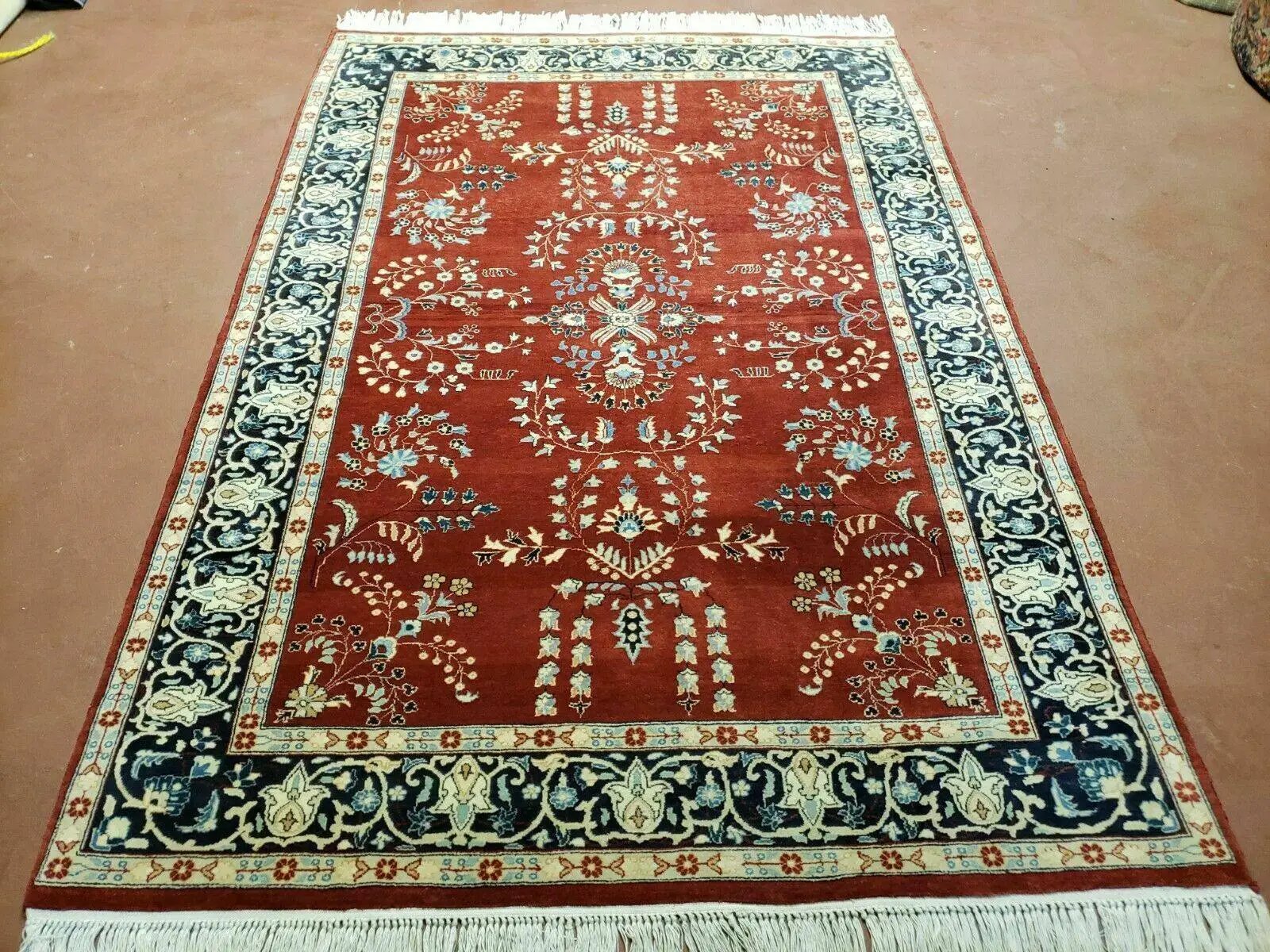 4' X 6' Vintage Handmade Pakistani Rug Highly Detailed Red by Jewel Rugs