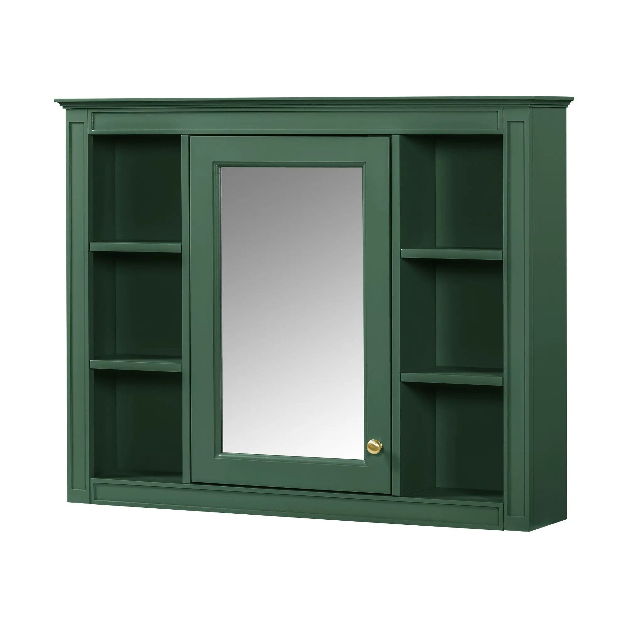 Wall Mounted Medicine Cabinet With Mirror, Storage Cabinet Featuring 6 Open Shelves And Adjustable Interior by HouseOfZazla