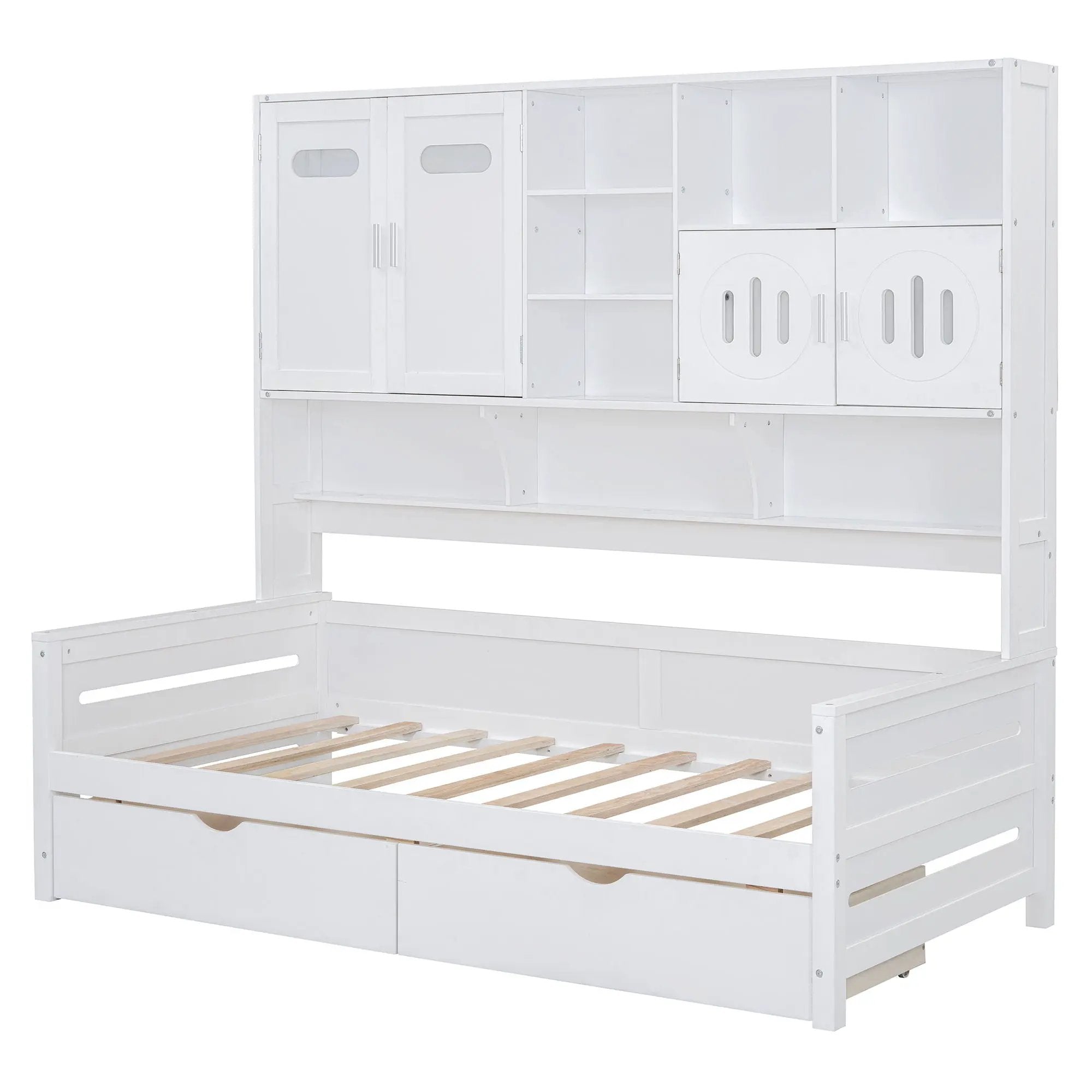 Daybed With All-In-One Cabinet And Shelf by HouseOfZazla