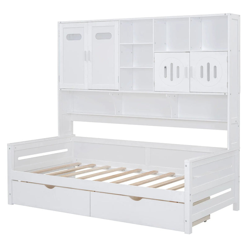 Daybed With All-In-One Cabinet And Shelf by HouseOfZazla