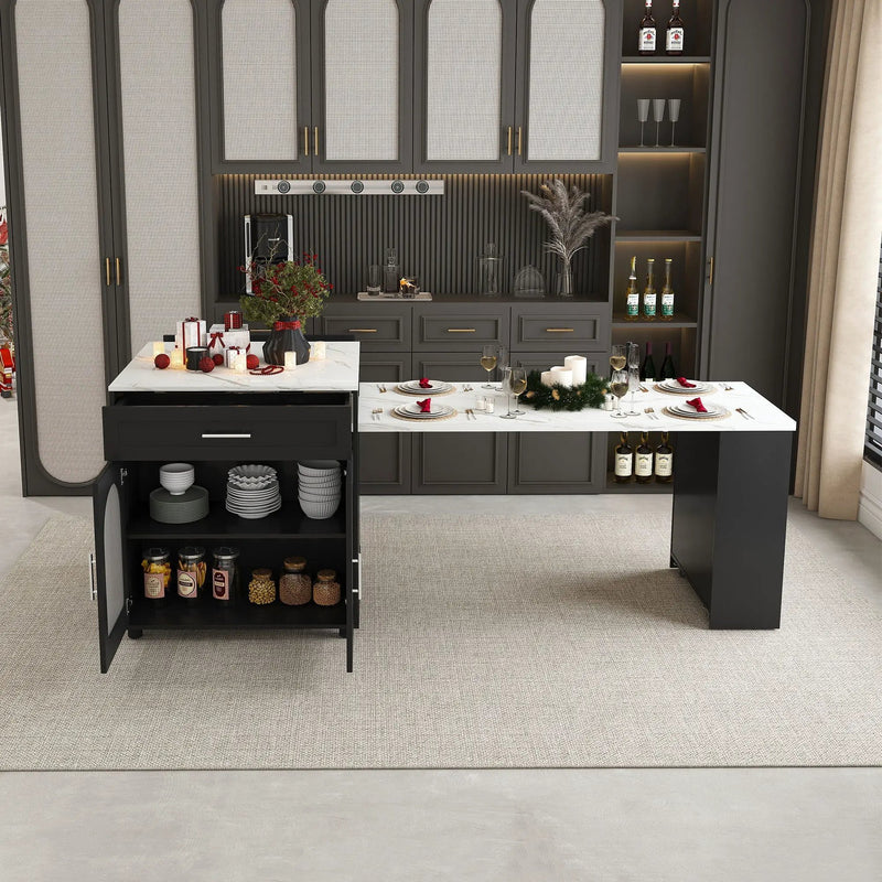 Expandable Kitchen Island With Power Outlet by HouseOfZazla