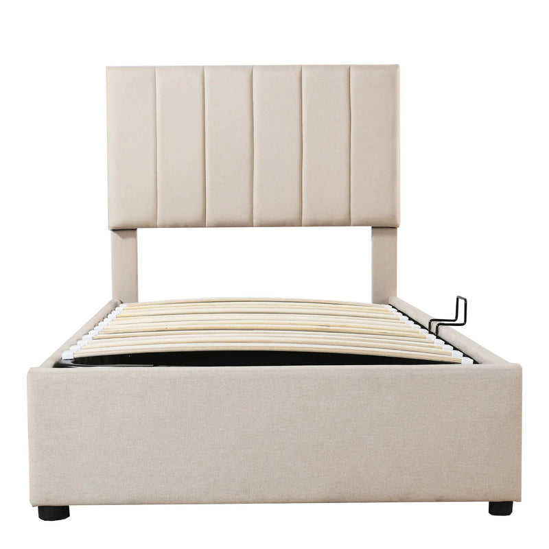 Upholstered Platform Bed With A Hydraulic Storage System by Unique Piece Furniture