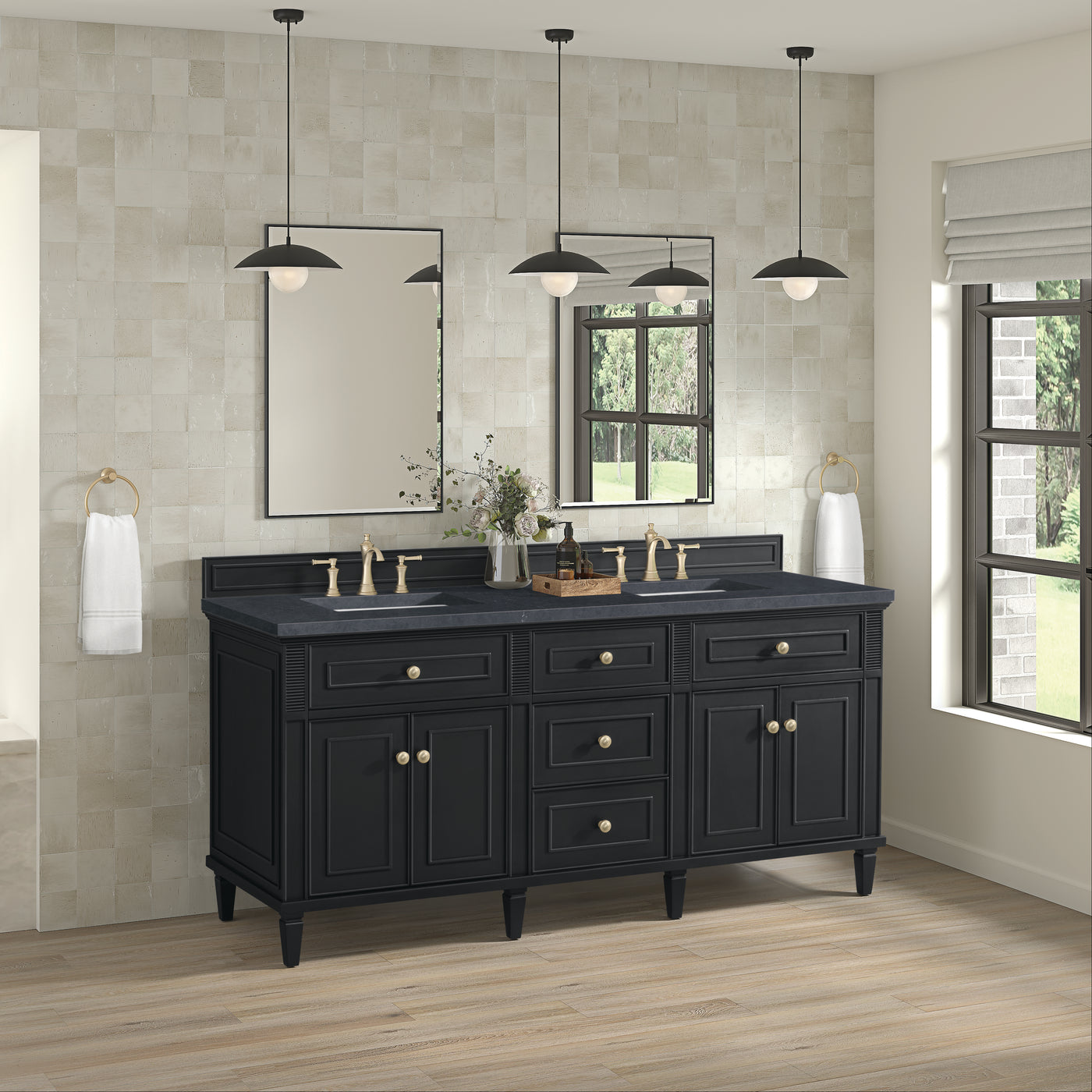 James Martin Lorelai 72" Double Bathroom Vanity, Black Onyx, view 40