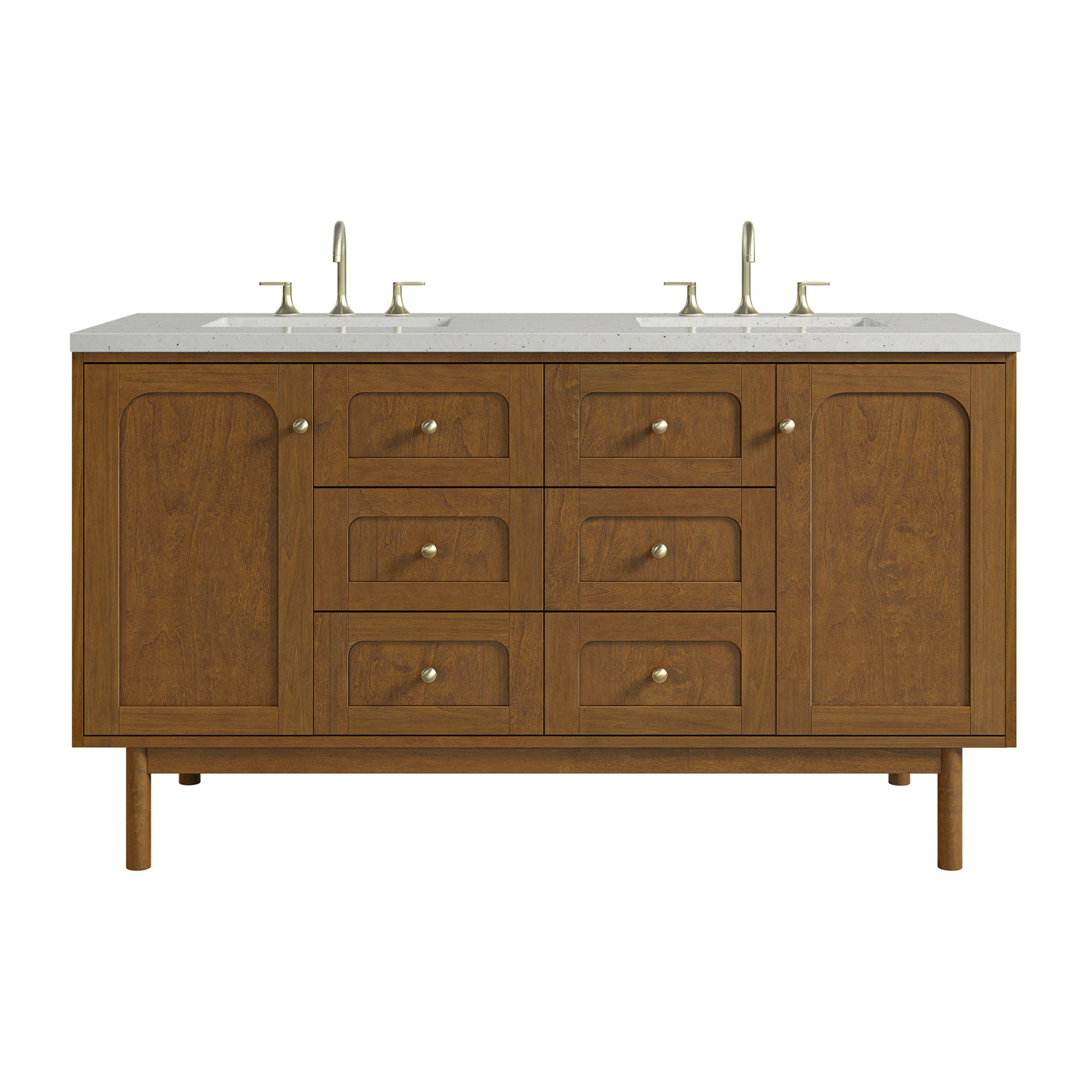 James Martin Laurent 60" Dual Mount Double Bathroom Vanity, Honey Oak, view 33