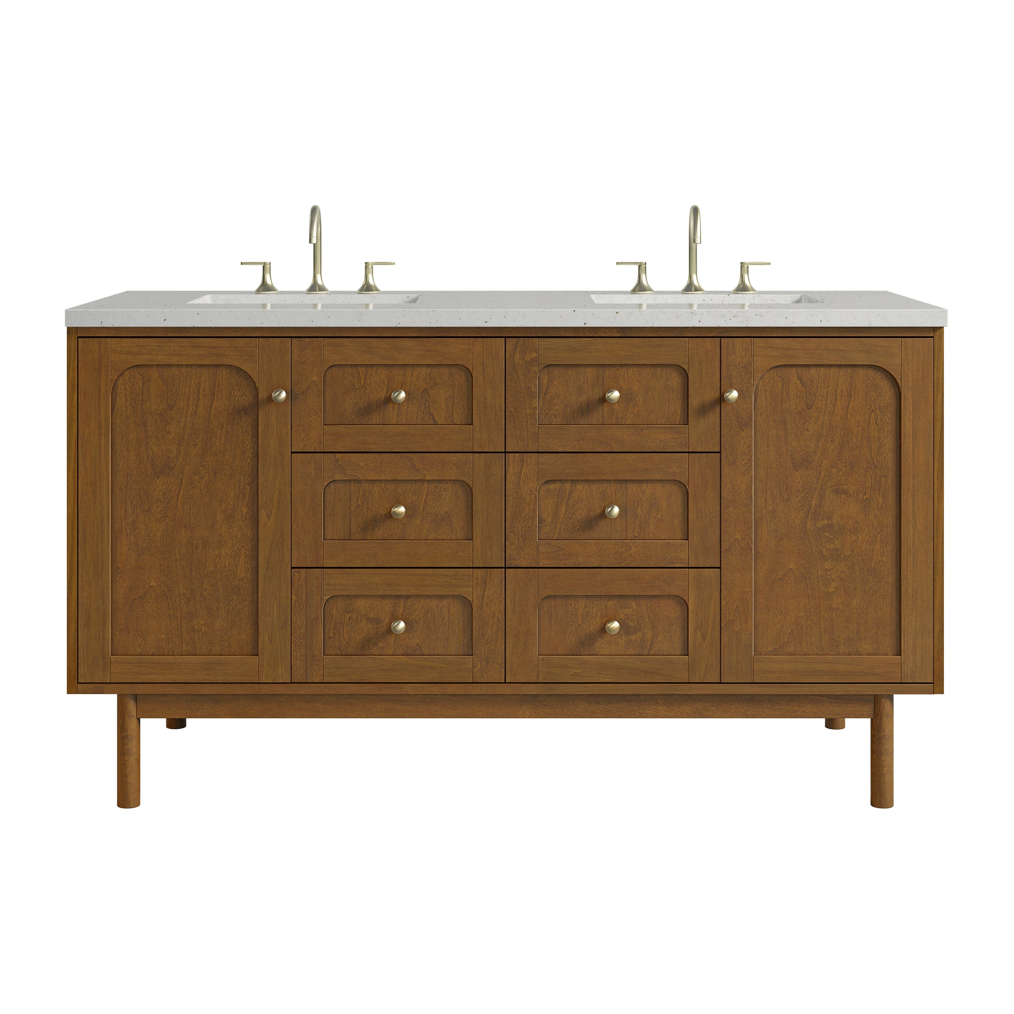James Martin Laurent 60" Dual Mount Double Bathroom Vanity, Honey Oak, view 33