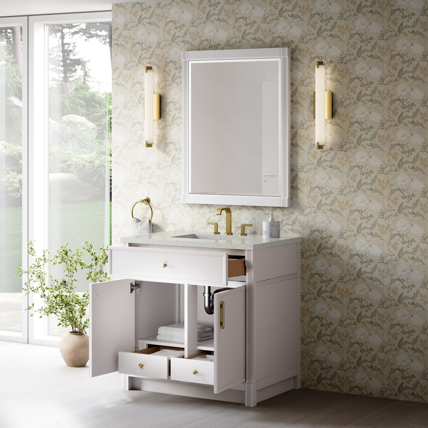 James Martin Bellshire 36" Single Bathroom Vanity, Bright White, view 26