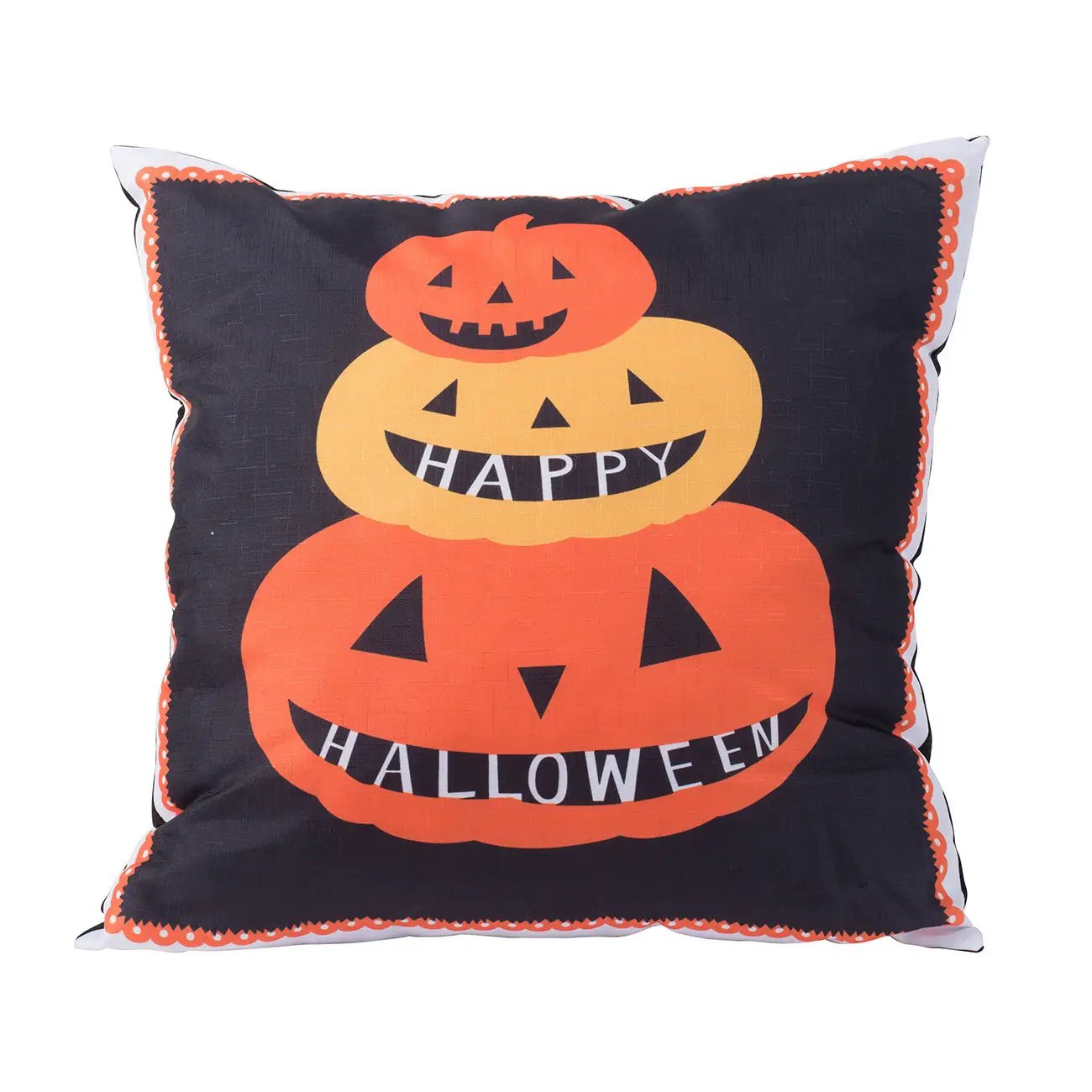 Halloween Pumpkin Pillow - Black / Orange by HouseOfZazla