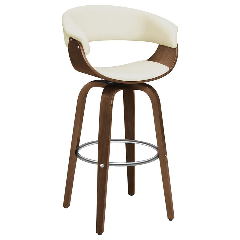 Swivel Bar Stool Elegant Design With Upholstery - Cream by HouseOfZazla