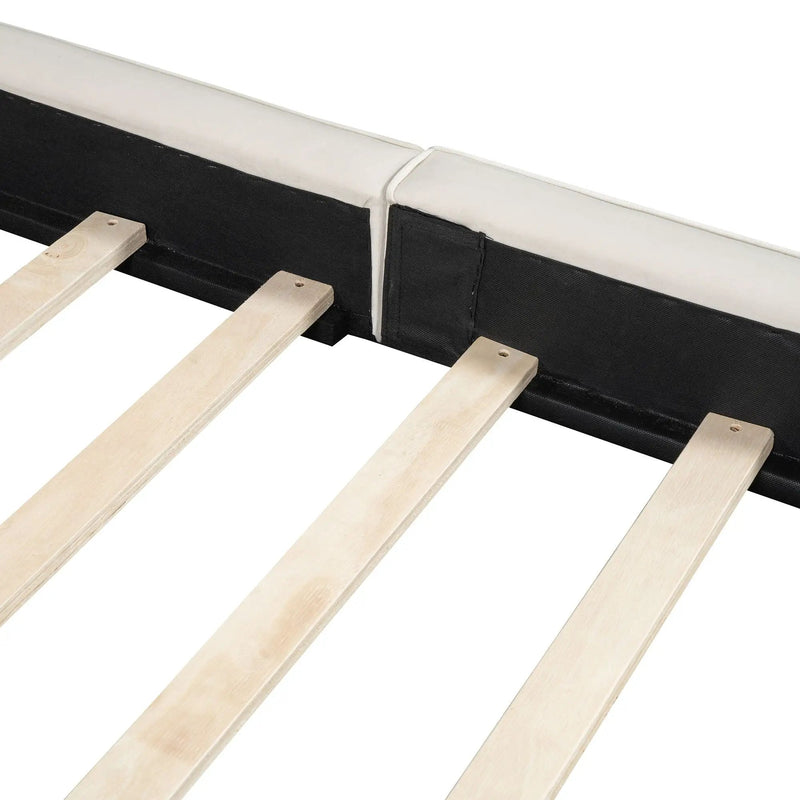 Upholstered Platform Bed, Grounded Bed With Solid Frame by HouseOfZazla