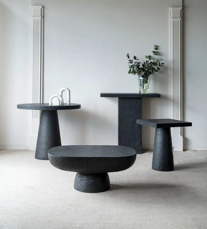 Square Side Table With Pedestal Base by HouseOfZazla