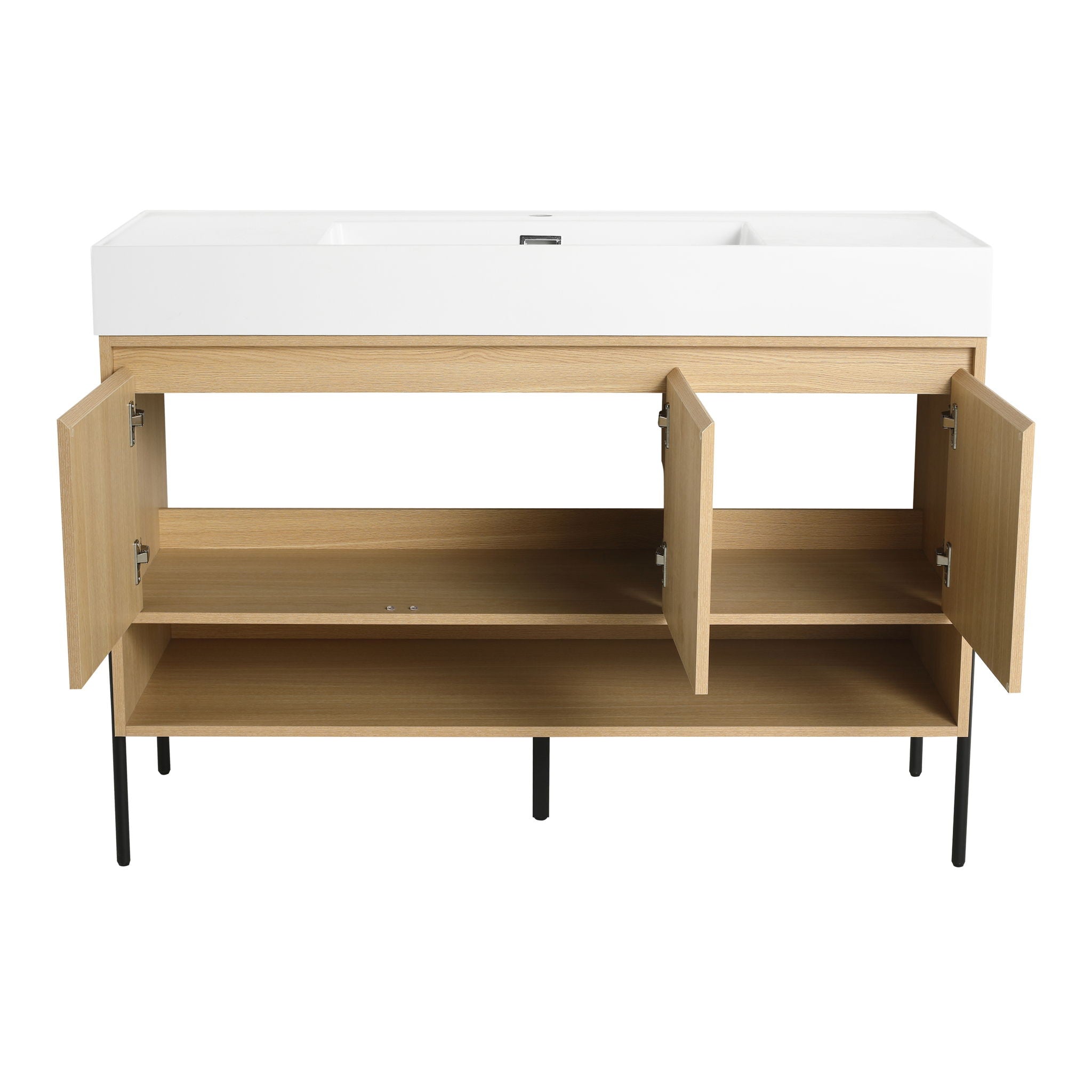 Modern Bathroom Vanity Combo With Single Resin Sink And Storage Cabinet by HouseOfZazla