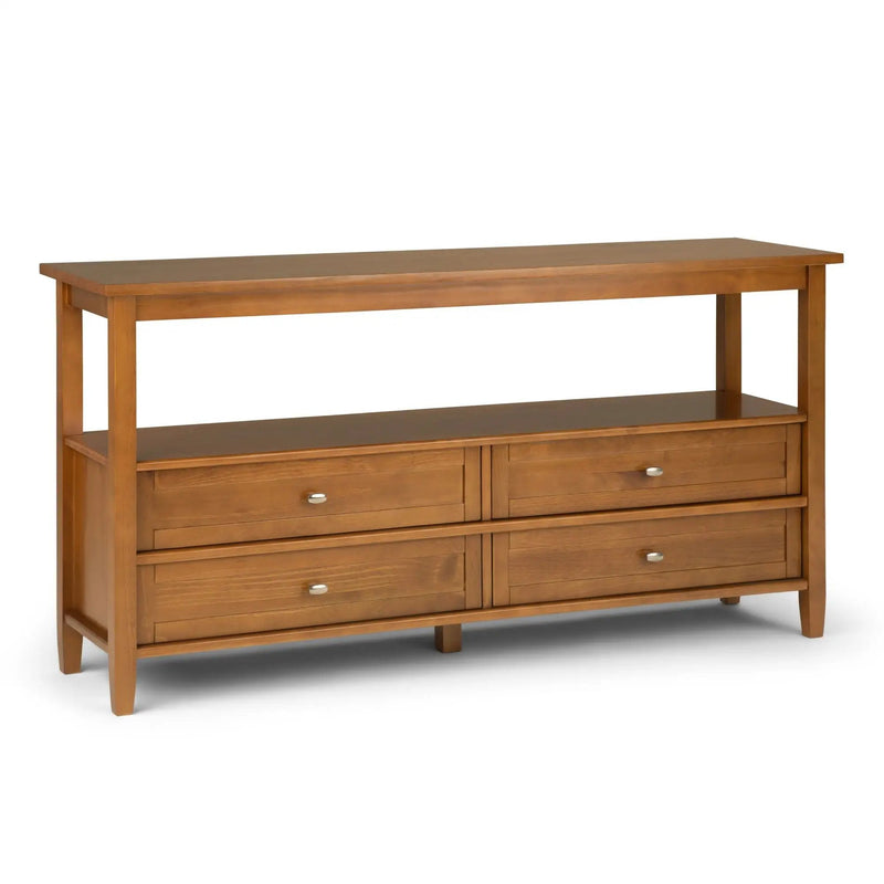 Warm Shaker - Wide Console Sofa Table - Light Golden Brown by Unique Piece Furniture