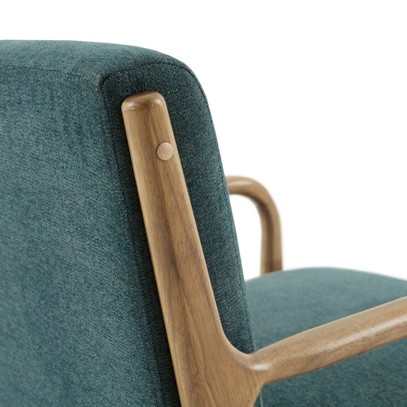 Mid-Century Style Lounge Chair With Upholstered Seat by Unique Piece Furniture