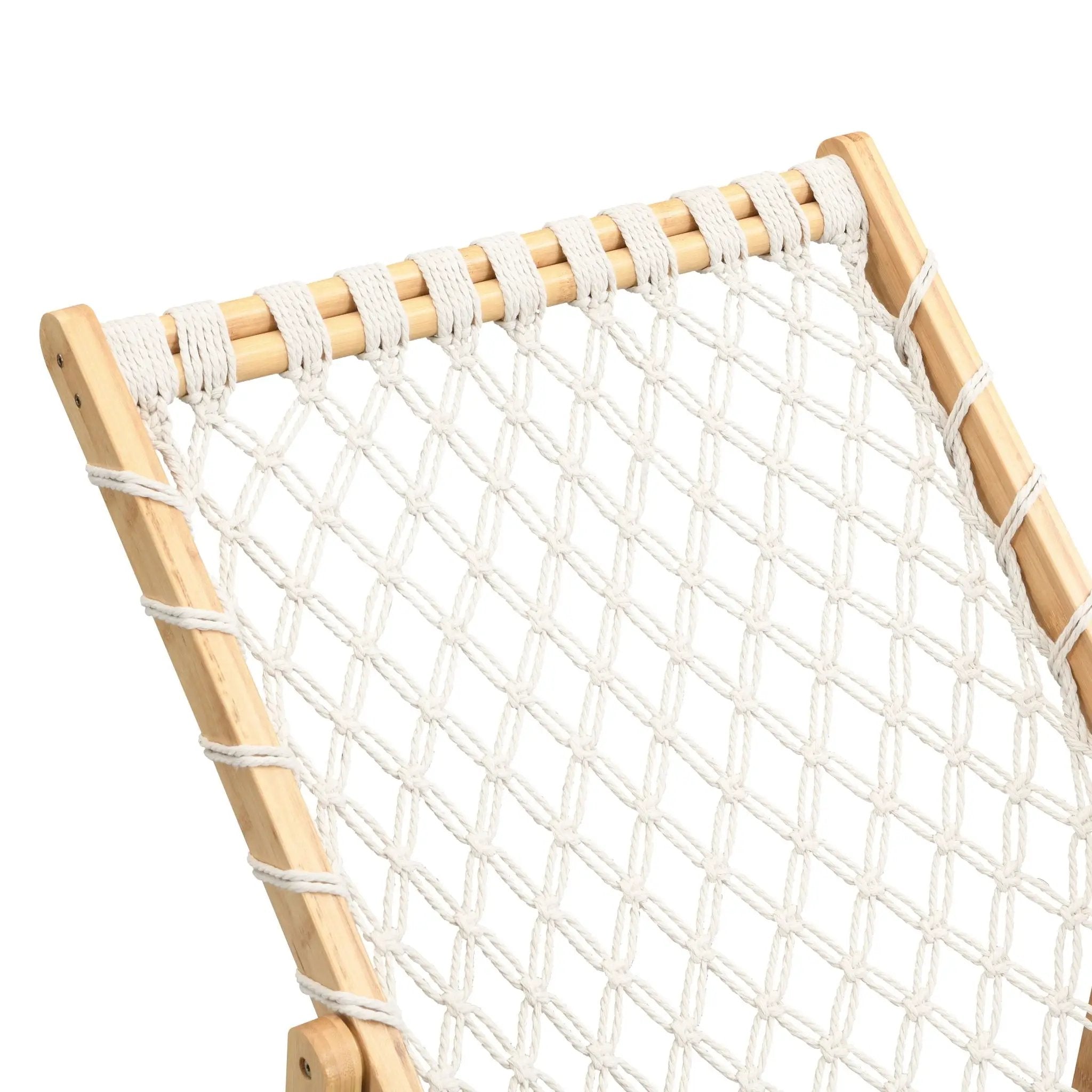 Bamboo Weaving Chair Set With Handwoven Rope For Patio And Living Spaces - Natural by HouseOfZazla