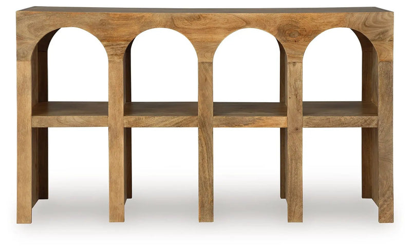 Luzmanacy - Console Sofa Table - Natural Brown by Unique Piece Furniture