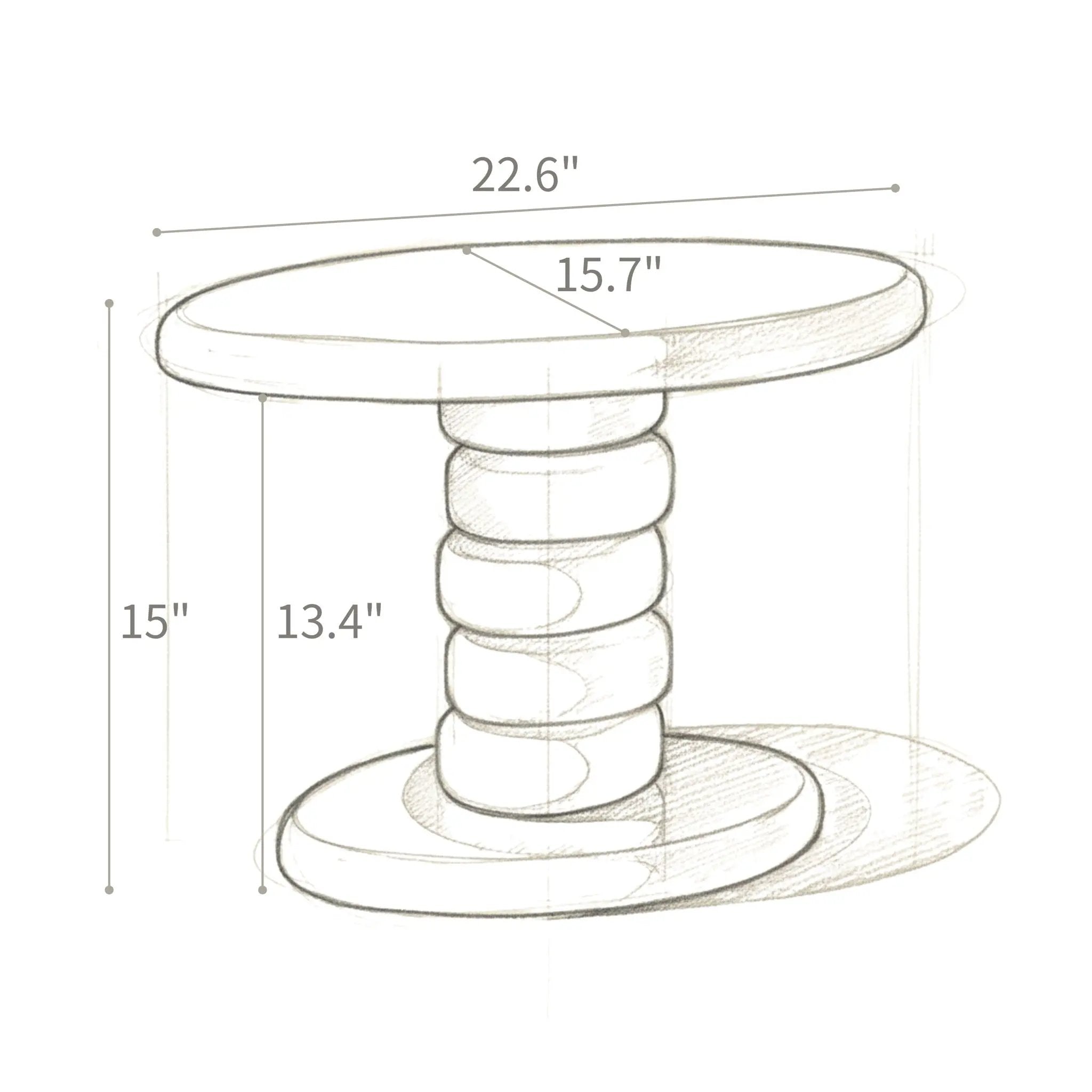 Stacked Cobblestone End Table