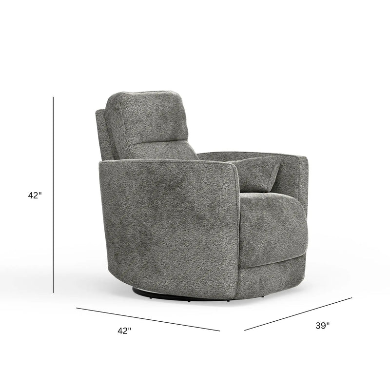 Milan - Swivel Recliner With Manual Footrest - Gray by HouseOfZazla