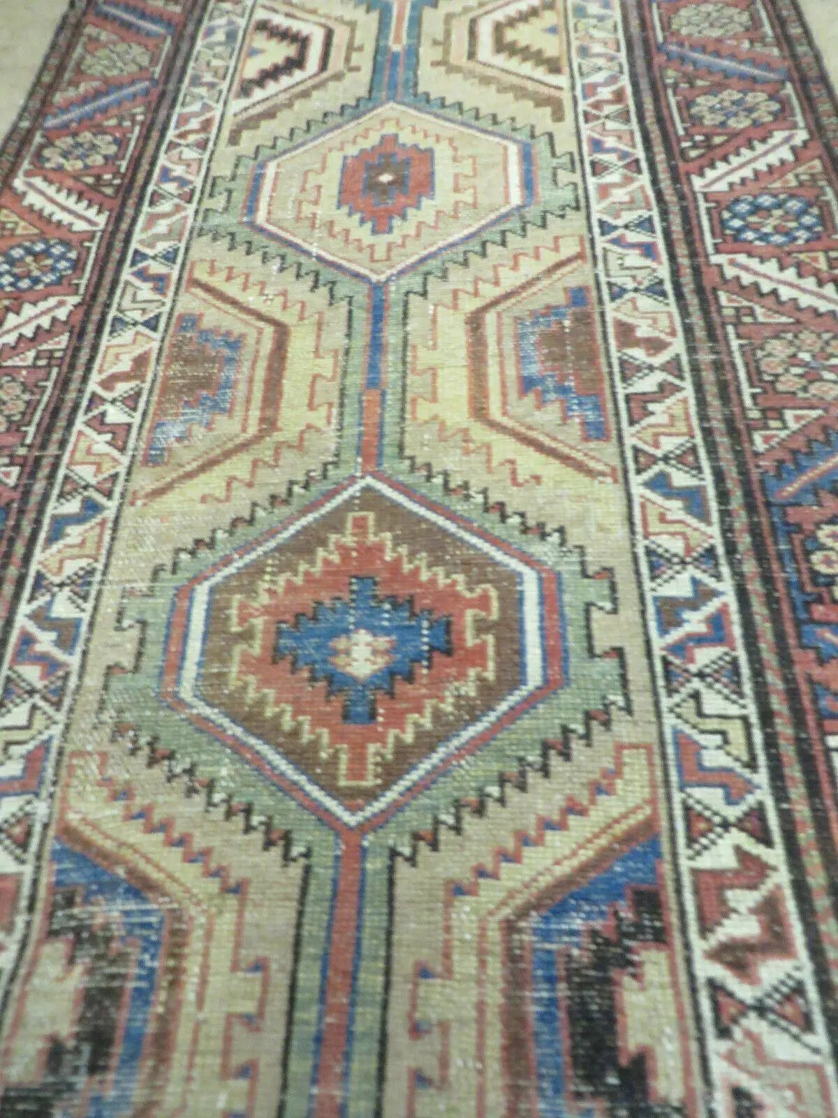 3'4" X 12' Antique Hand Made Turkish Wool Rug Runner Carpet Camel Hair Nice by Jewel Rugs