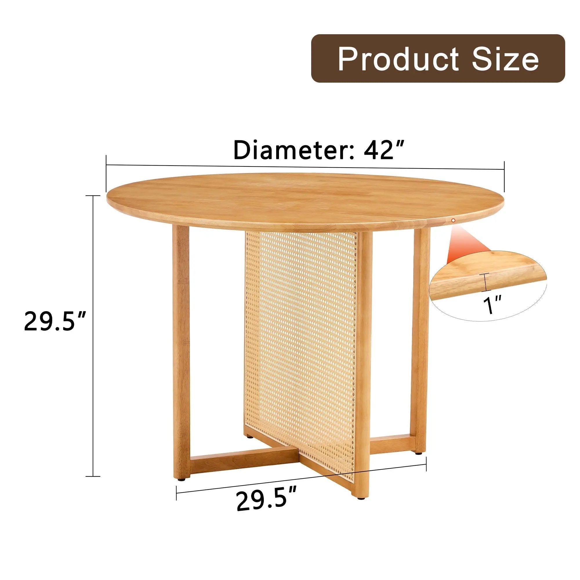 Chinese Countryside Retro Solid Wood Round Table, Simple Modern Imitation Rattan Table - Wood by HouseOfZazla