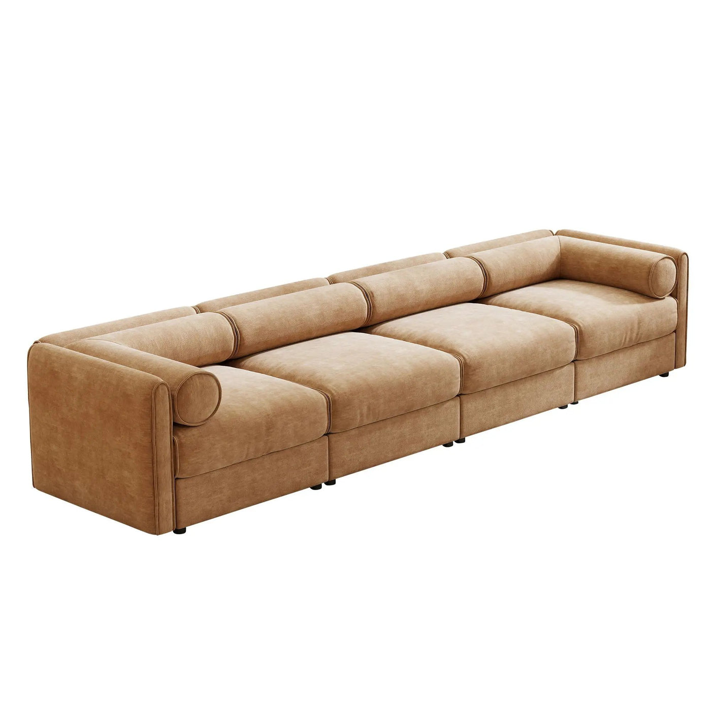 Stylish Sofa With Storage Seat And Cylindrical Backrest by Unique Piece Furniture