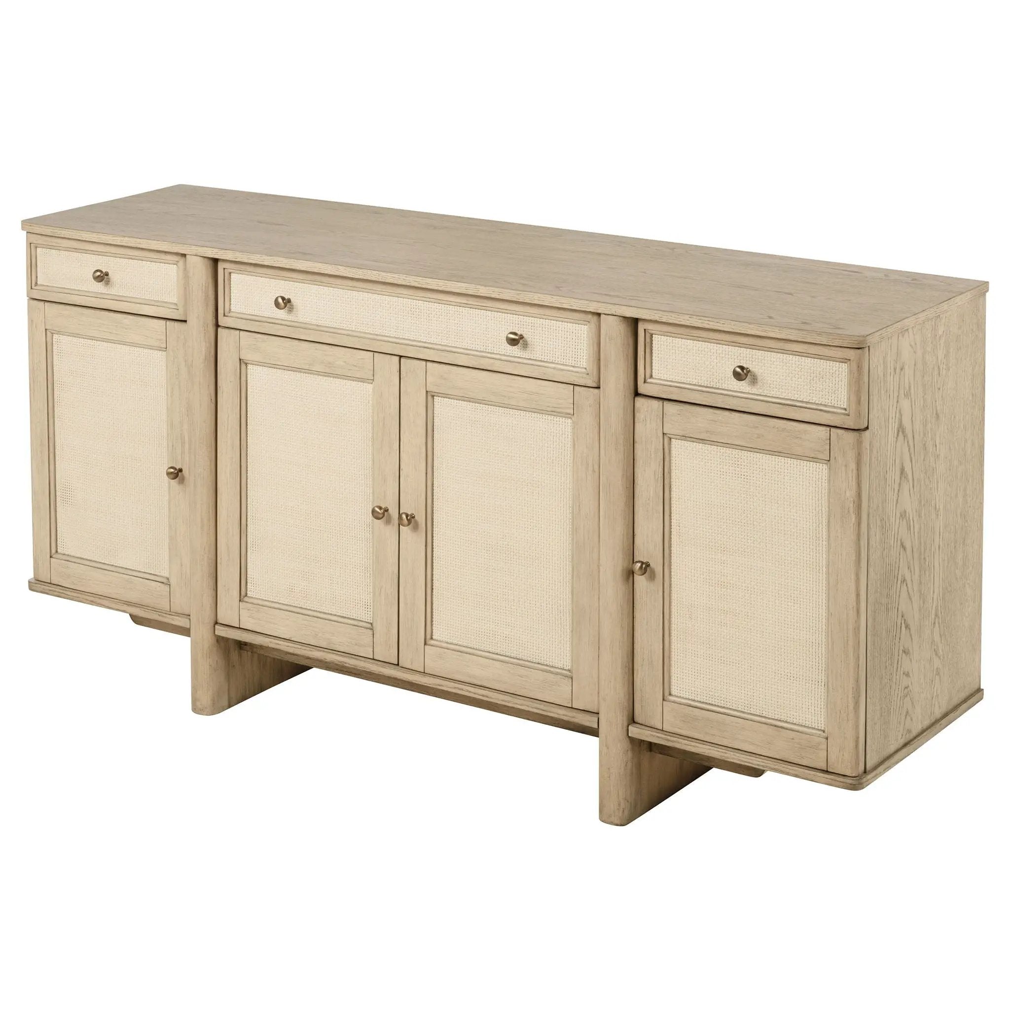 Kailani 4-door Cane Sideboard Buffet Cabinet Beige Oak by Unique Piece Furniture