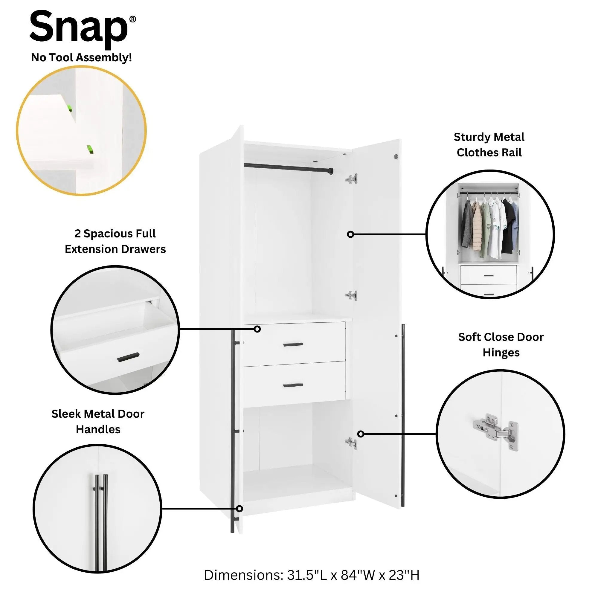 Lee - Free Standing Wardrobe Closet by HouseOfZazla