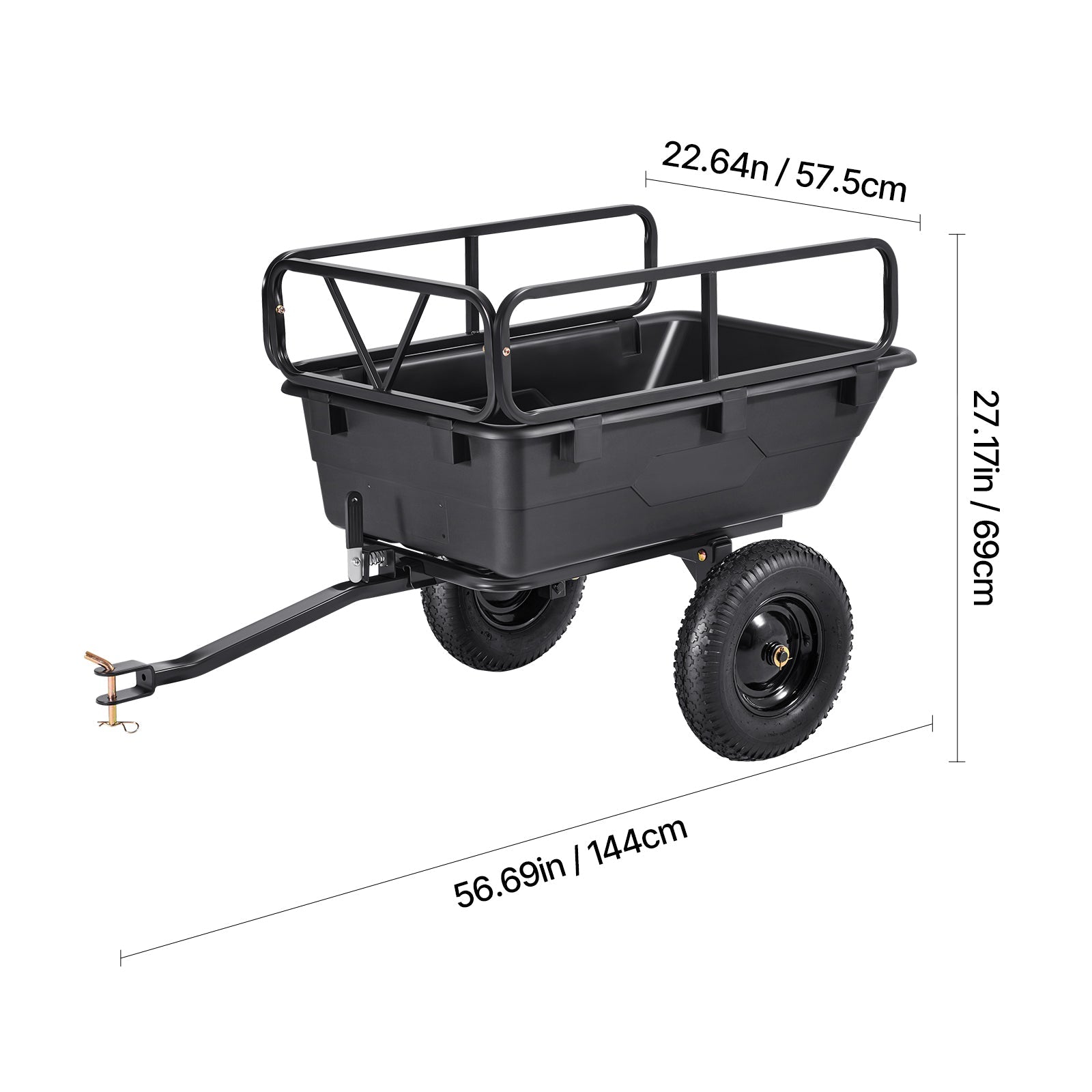 Dump Trailer 500 lbs 10 Cu. Ft Tow Behind Plastic Garden ATV Trailer Cart by HouseOfZazla
