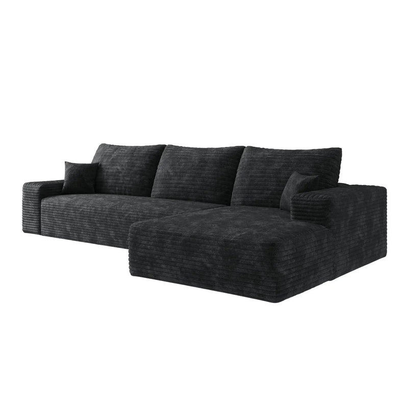 107" Cloud Sectional Couch with L-Shape Chaise by HouseOfZazla