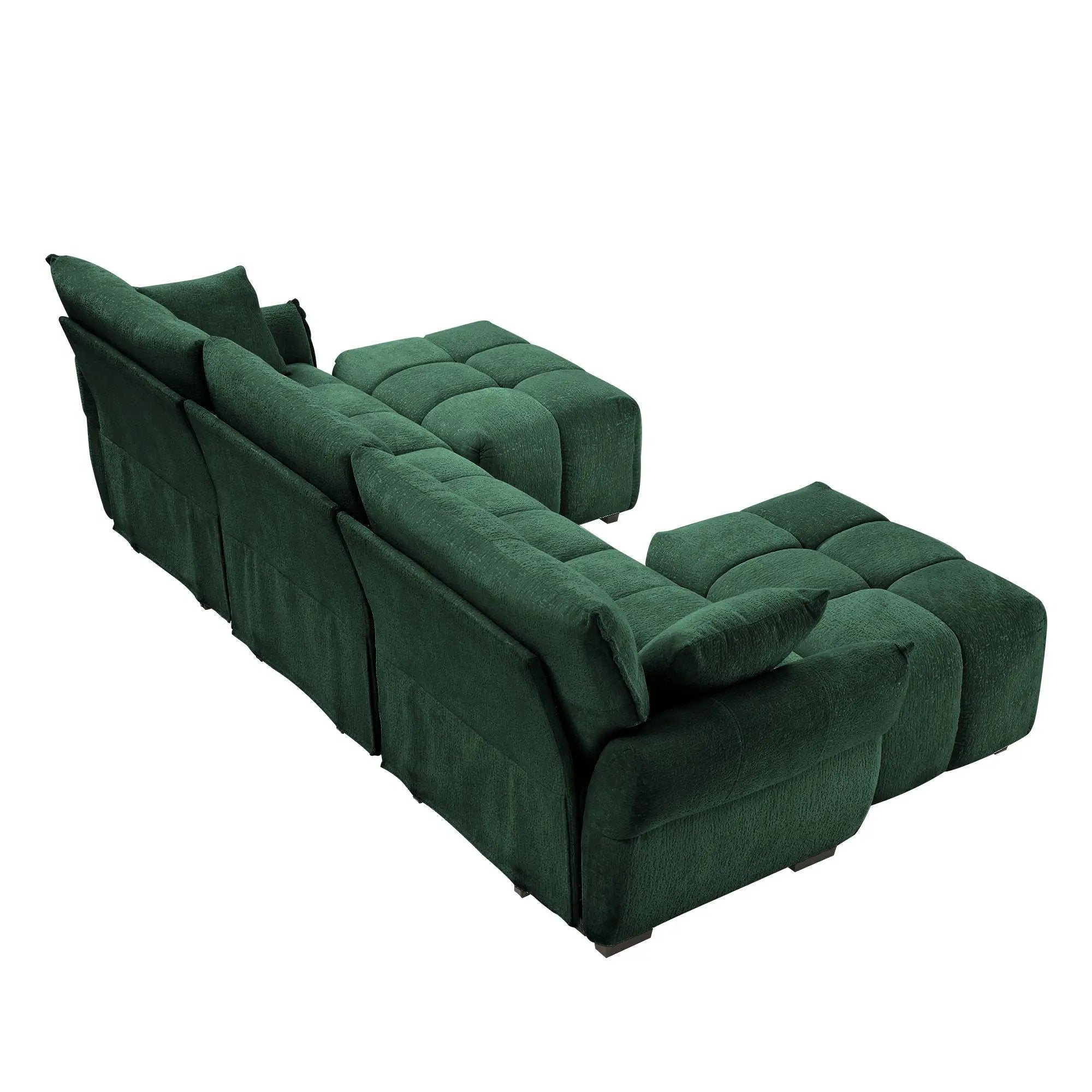 Sofa Set With Ottoman And Pillows, Textured, High Resilience Cushions by HouseOfZazla