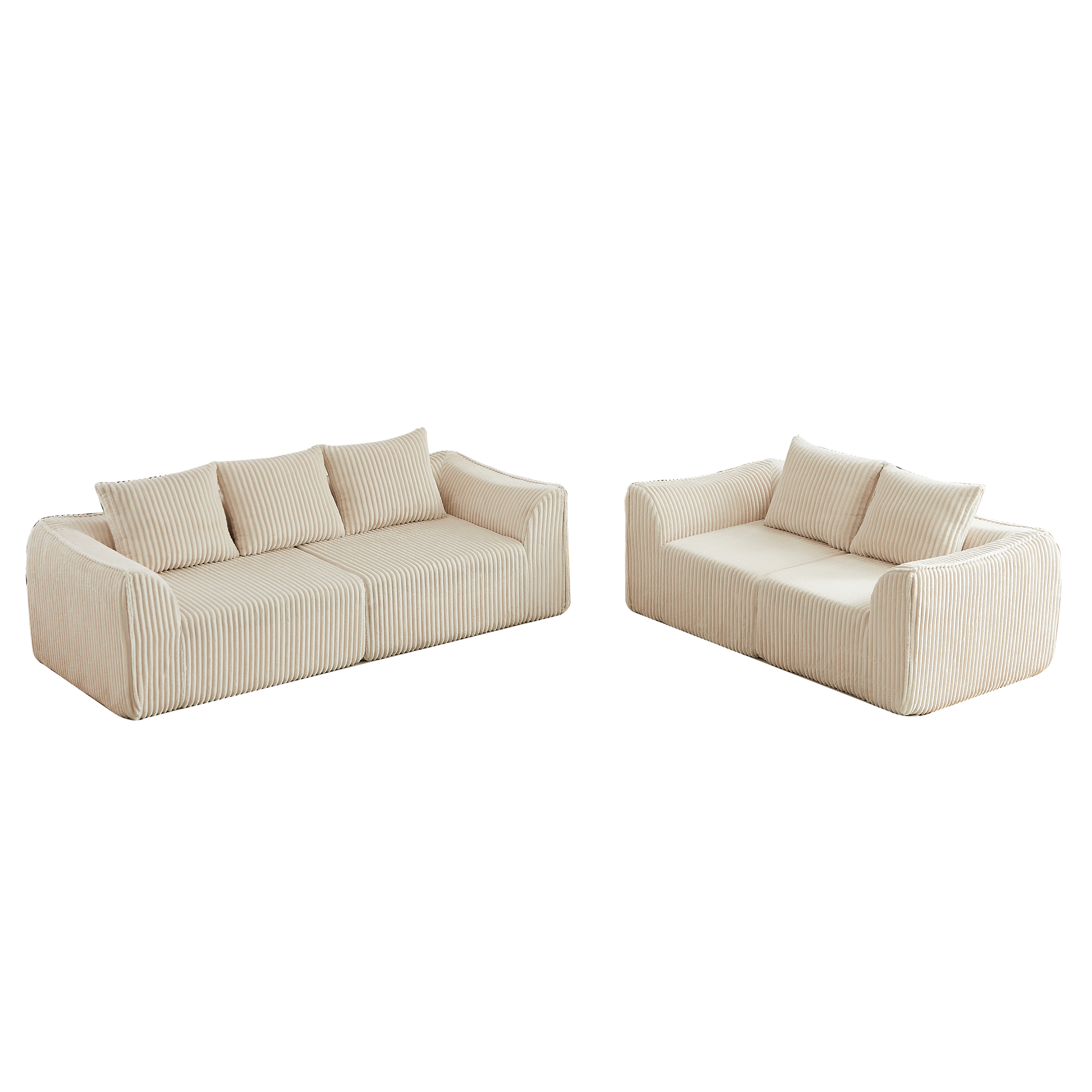 Minimalist 3+2 Seater Corduroy Sofa Set by HouseOfZazla