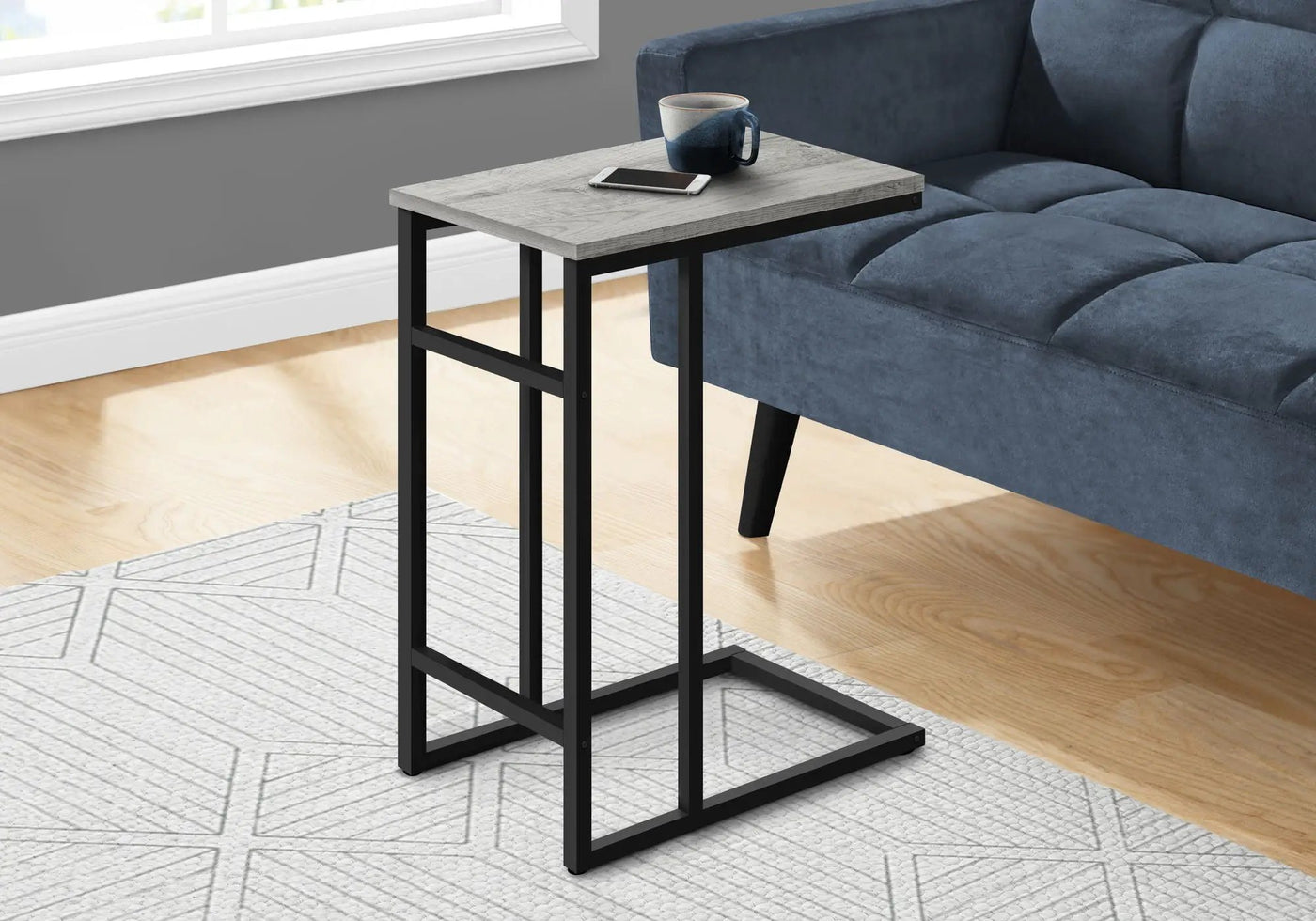 Accent Table, C-Shaped, Contemporary & Modern, Versatile Use by HouseOfZazla
