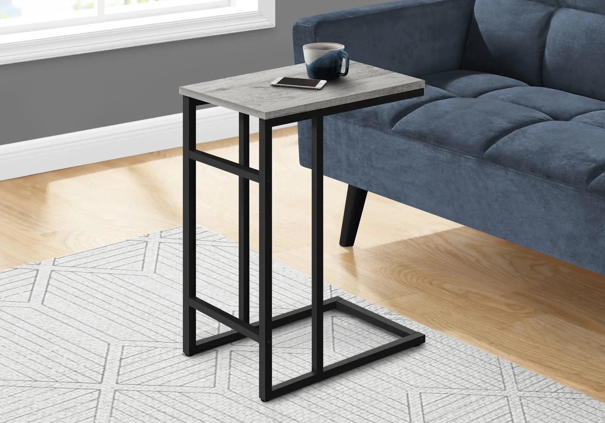 Accent Table, C - Shaped, Contemporary & Modern, Versatile Use by Unique Piece Furniture