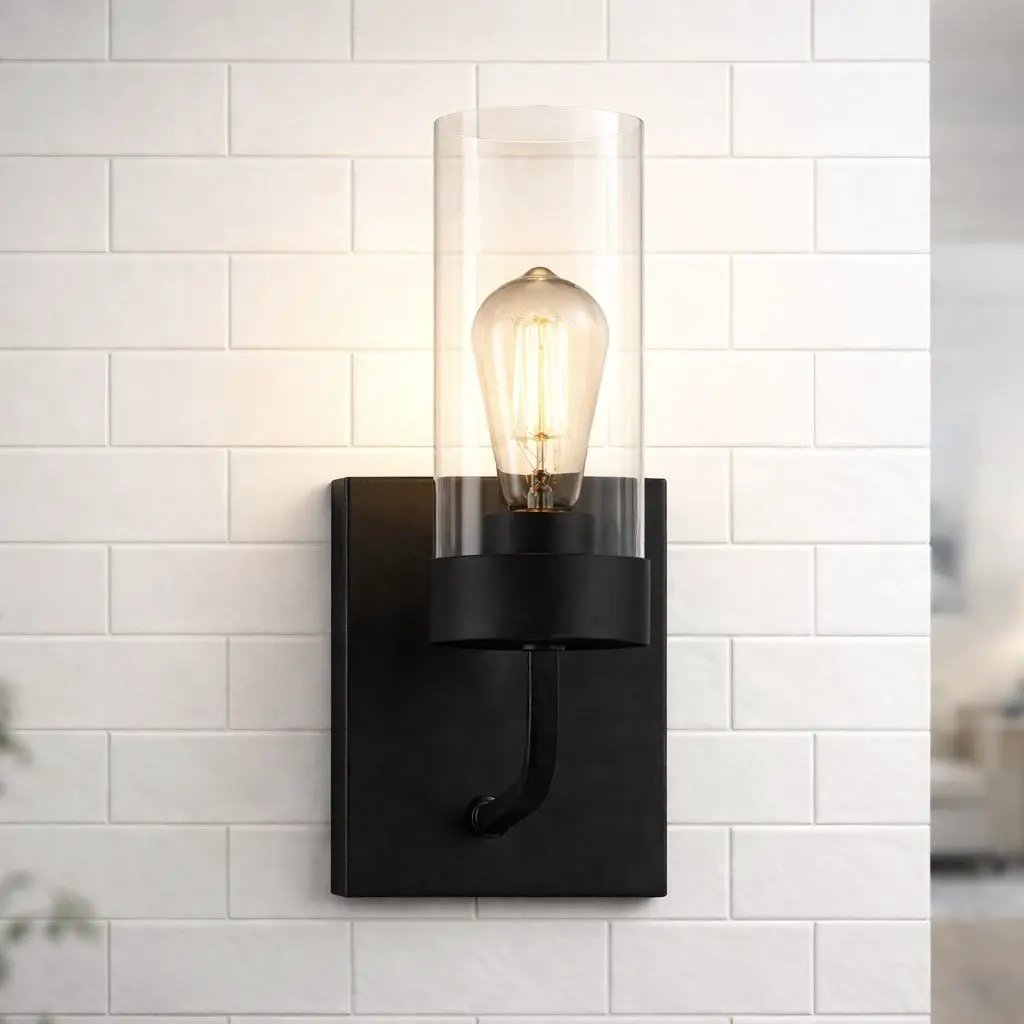 Zephyr - Single Light Sconce - Black / Clear by Unique Piece Furniture