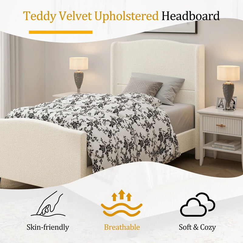 Platform Bed Frame With Tall Headboard And High Footboard by HouseOfZazla
