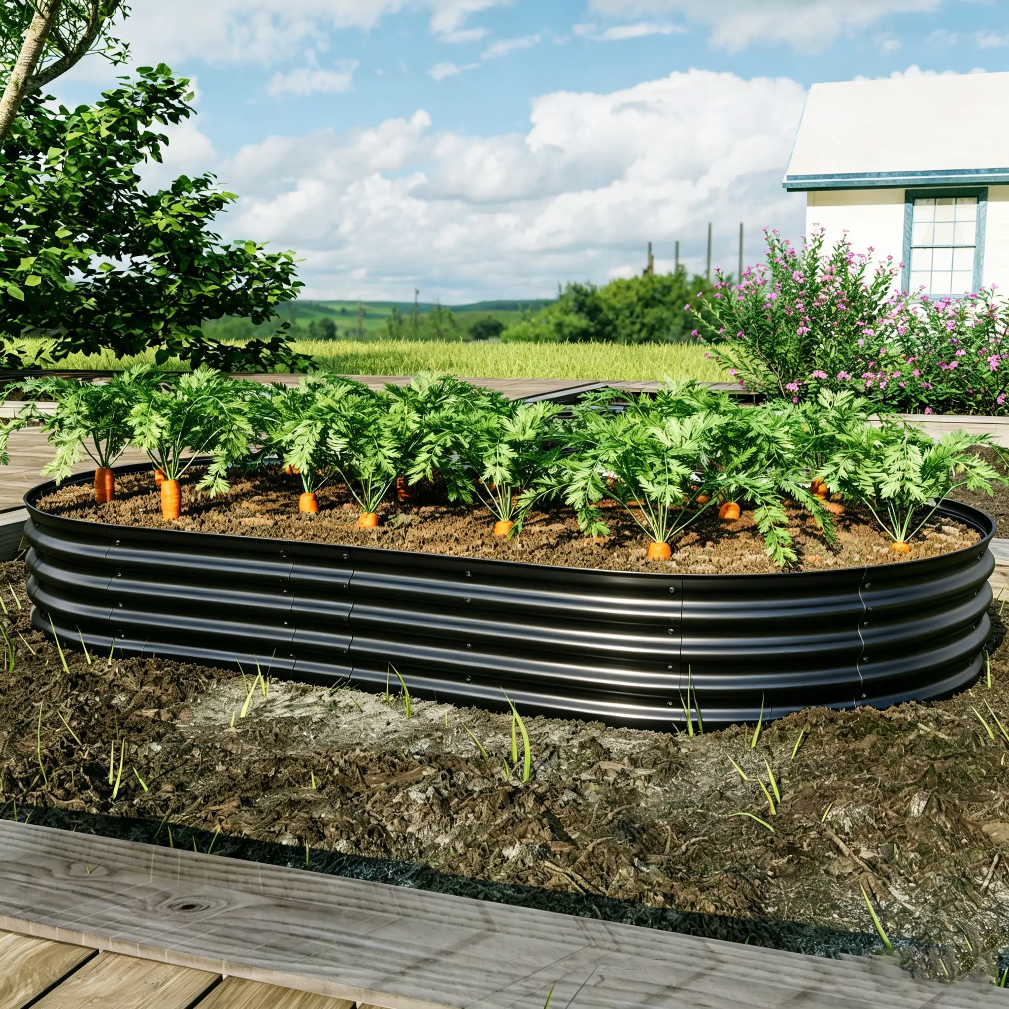 Galvanized Raised Garden Bed 8x4x1ft by HouseOfZazla