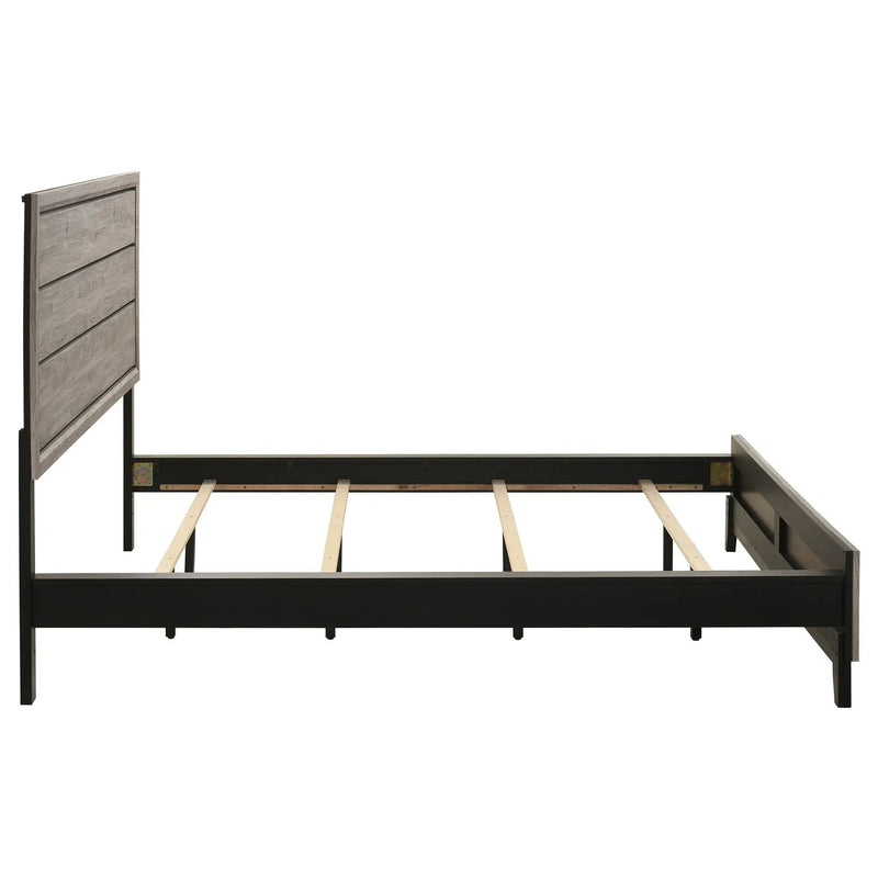 Valen Wood California King Panel Bed Light Taupe by Unique Piece Furniture